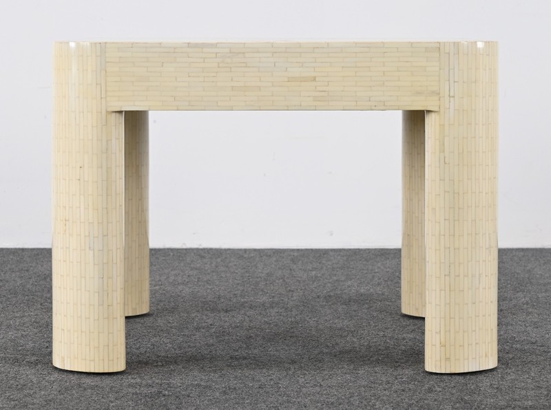 Enrique Garcel Attributed Tessellated Bone End Table, 1980s