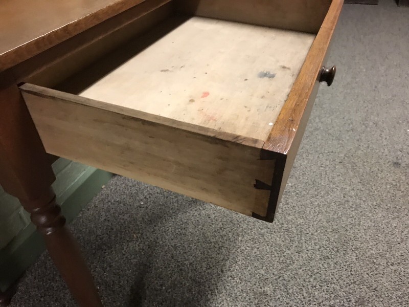 ANTIQUE VTG PINE? WASHSTAND END SIDE TRAY TABLE W/DRAWER 31 1/4 X 25 1/4 X 17” gallery