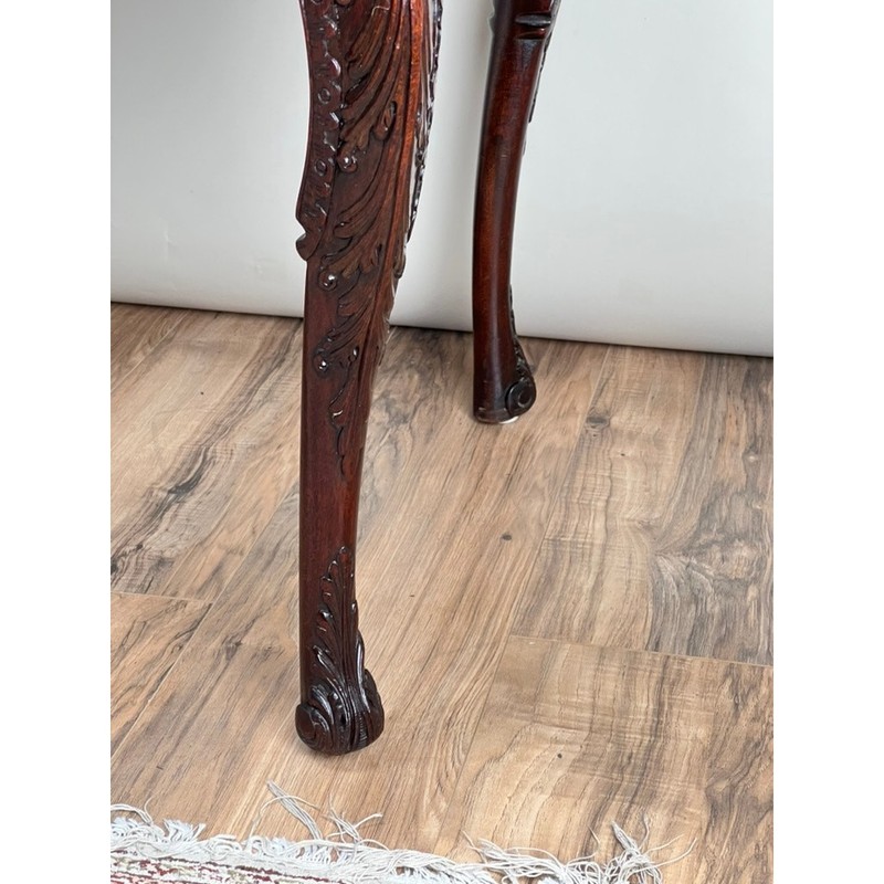Antique Irish Carved Mahogany Tea Table c. Late 19th Century gallery