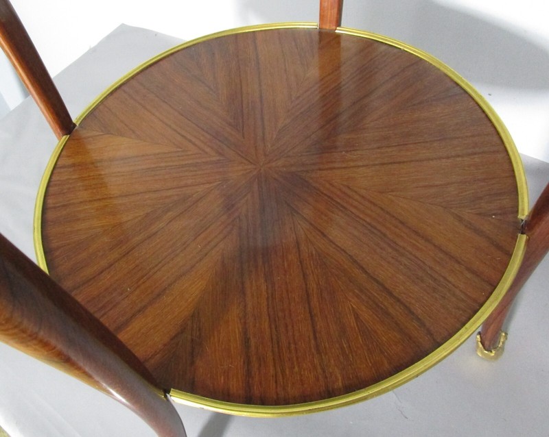 Finest Antique FRENCH ART NOUVEAU Tea Table Rosewood & Rare Marble, circa 1900 gallery