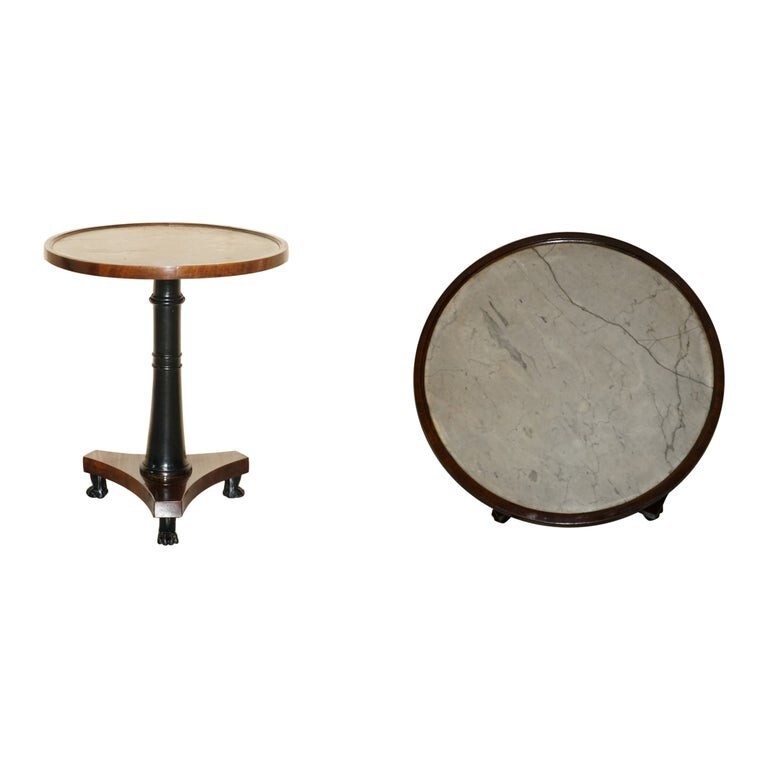 EDITORS CHOICE ANTIQUE ITALIAN MARBLE TOPPED OCCASIONAL CENTRE TABLE LIONS PAW