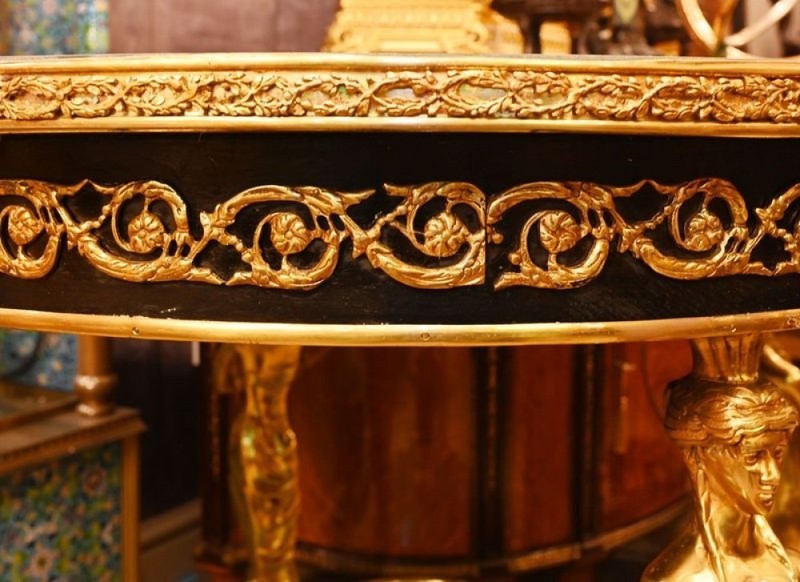 Empire Malachite Centre Table Gilt Pharaoh Legs gallery