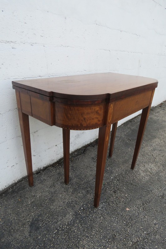 Mahogany Inlay Console Card Dinette Dining Extension Table 6082 gallery