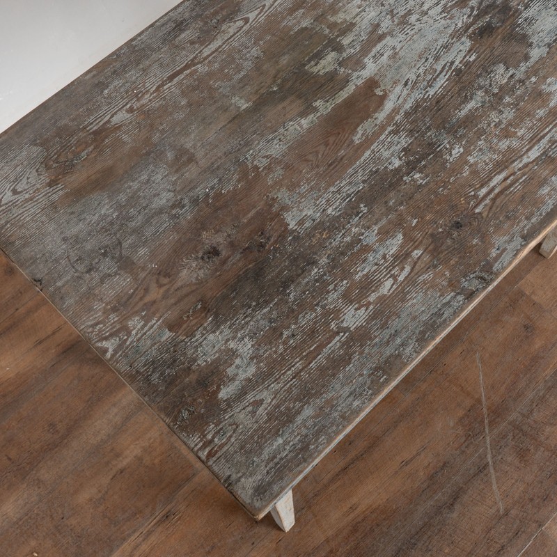 19th Century Original Gray Painted Swedish Pine Side Table gallery