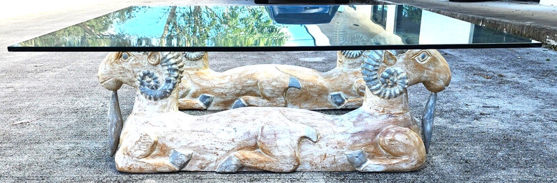 Rams Heads Coffee Cocktail Table Wood gallery