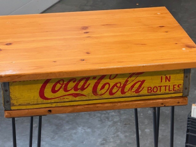 Coca Cola Wooden Crate Side Table