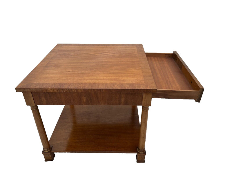 Henredon Nightstand Side Table with one Drawer and bottom Shelf Circa70 gallery