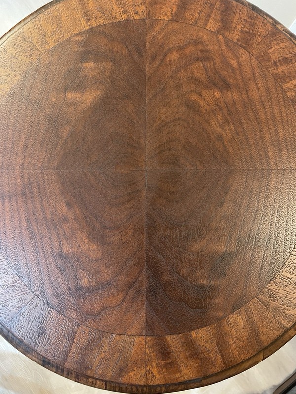 VTG Queen Anne Victorian Round Side Table French Parlor Carved Wood End Stand gallery