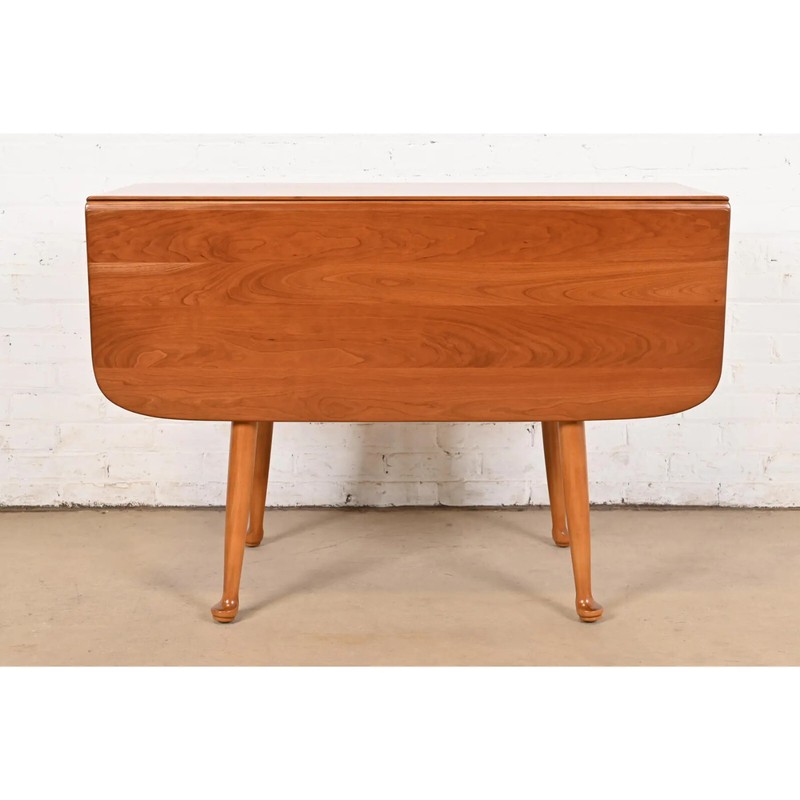 Stickley American Colonial Solid Cherry Wood Drop Leaf Dining Table, Refinished gallery