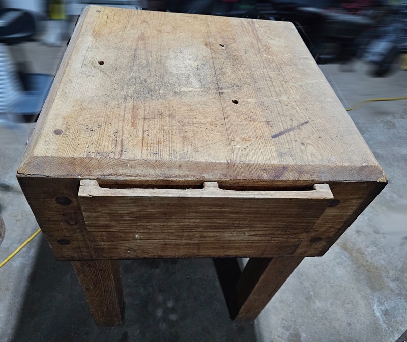 Vintage HEAVY 24"L X 24"W X 35"H Solid Wood Professional Butcher Block gallery