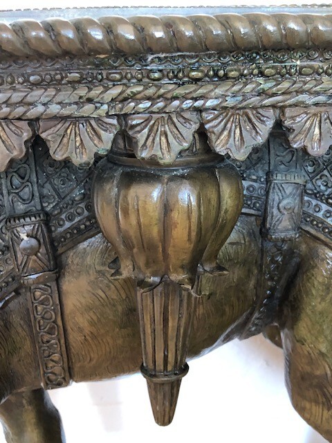 Side Table Bronze Camel Lost Wax Method Brass Sculpture Rare Estate Sale gallery