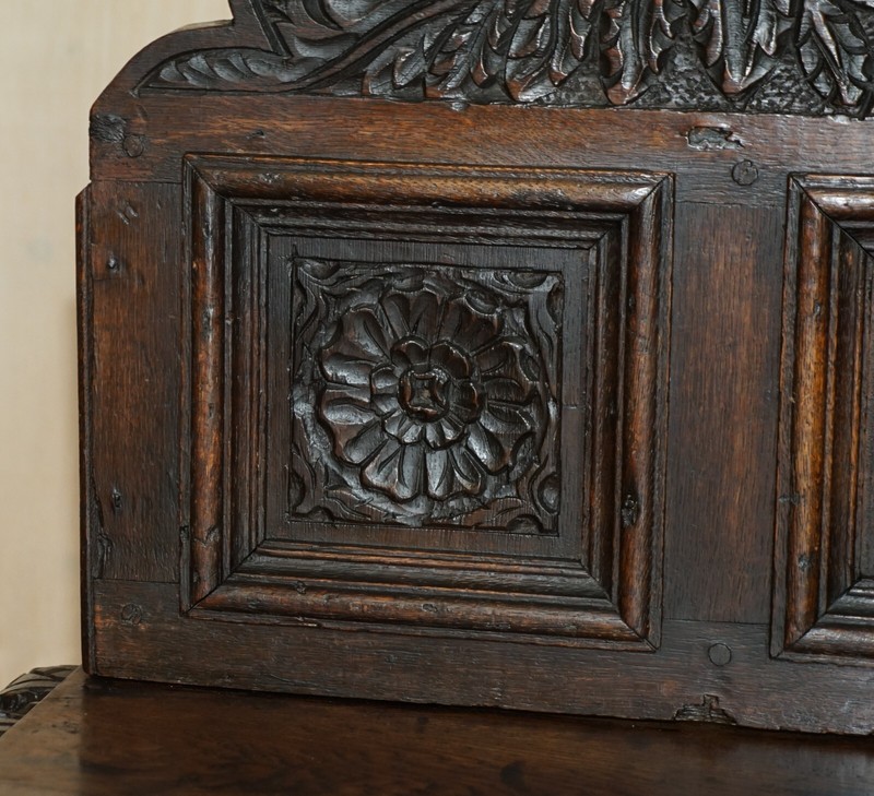 ANTIQUE 18TH CENTURY CIRCA 1720 GOTHIC JACOBEAN HALL CONSOLE TABLE SINGLE DRAWER gallery