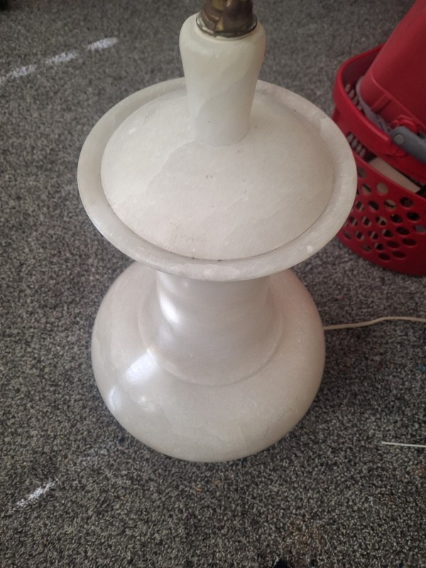 Alabaster Urn Style Lamp** Large Vintage** Heavy gallery