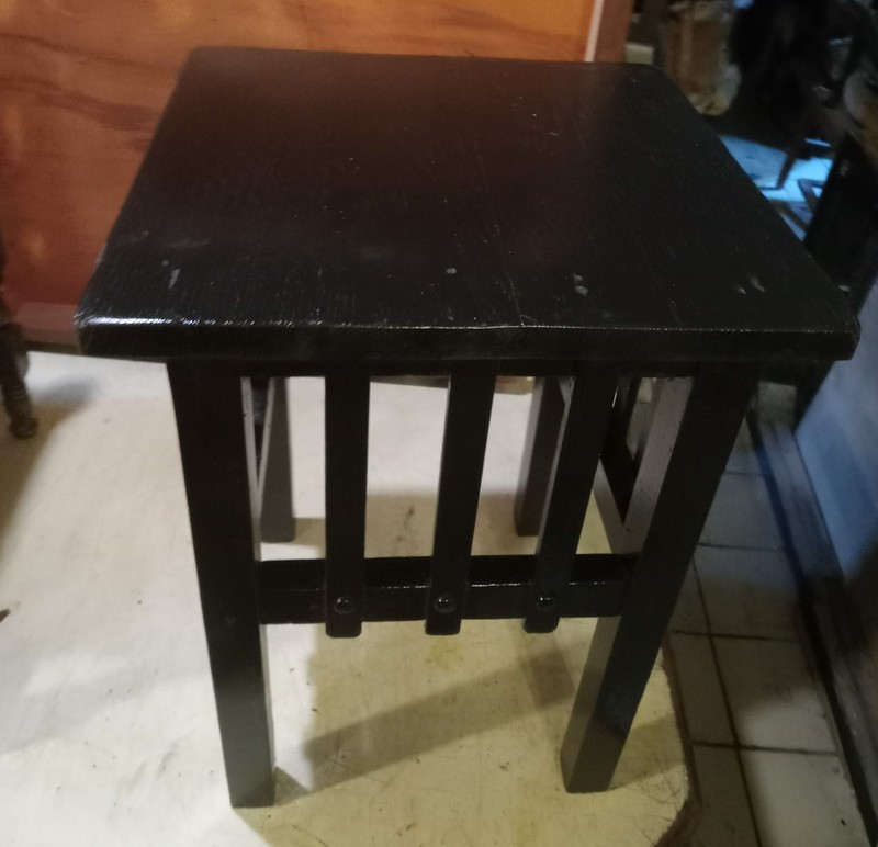 Black Distressed Oak Plant Stand (PS14)