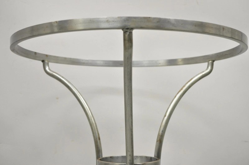 Italian Neoclassical Maison Jansen Style Steel & Brass Round End Tables - a Pair gallery