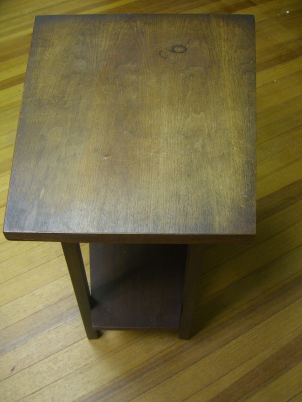 Mid Century Two Tiered Trapezoid Side or End Table - No Makers Mark gallery