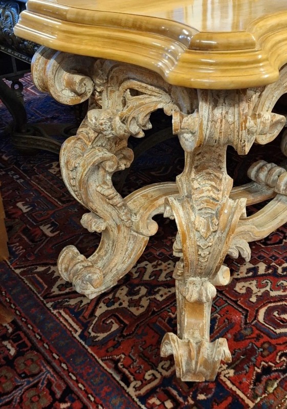 Beautifully Carved MADE IN SPAIN SPANISH LARGE HEAVY ROCOCO CONSOLE TABLE gallery