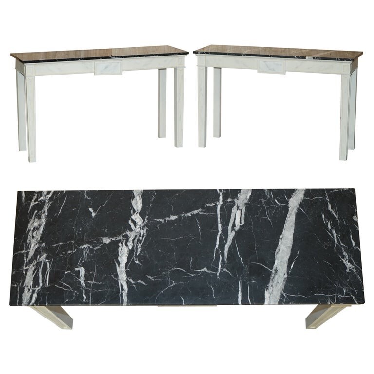 PRINCESS DIANA’S SPENCER HOUSE IMPORTANT PAIR OF MARBLE TOPPED CONSOLE TABLES