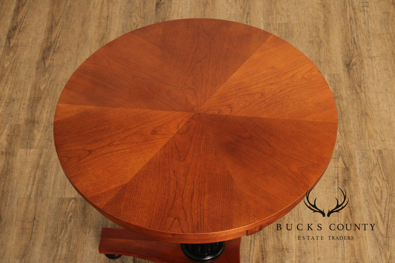 Ethan Allen Medallion Collection Round Cherry Pedestal Side Table gallery