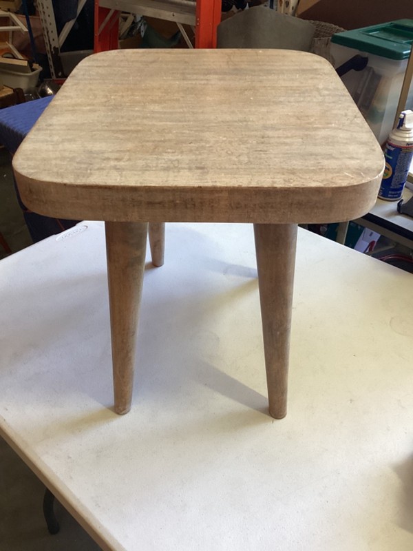 Vintage Wood Side/Accent Table 16” Tall 18” x 15” Signed. Beige Tone gallery