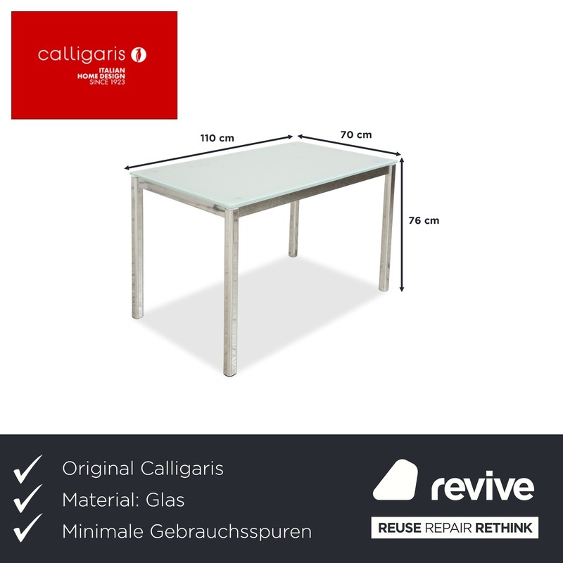 Calligaris Glass Dining Table Silver Dining Room 110 X 70 X 76 Cm gallery