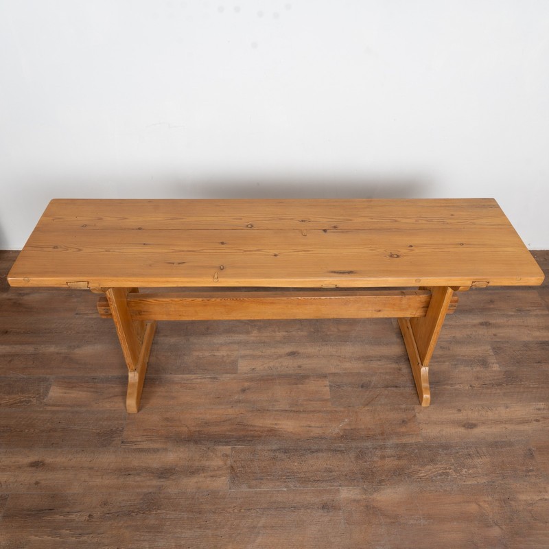 19th-Century Swedish Pine Console Table with Trestle Base gallery