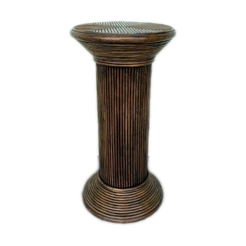 Pencil Reed Rattan Pedestal Plant Stand Vintage 24" Tall gallery