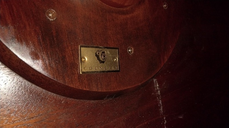Council Oval Banded Mahogany Coffee Table gallery