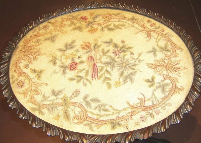 Irish Tilt Top Tea Table with Needlework Tray Top gallery
