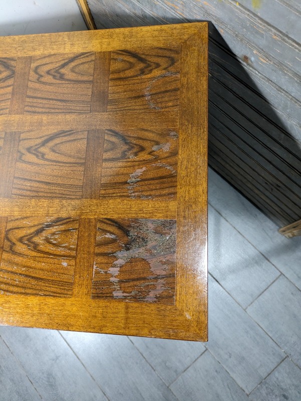 Vintage English Regency Chippendale Style Faux Bamboo Wood Nesting Side Table gallery