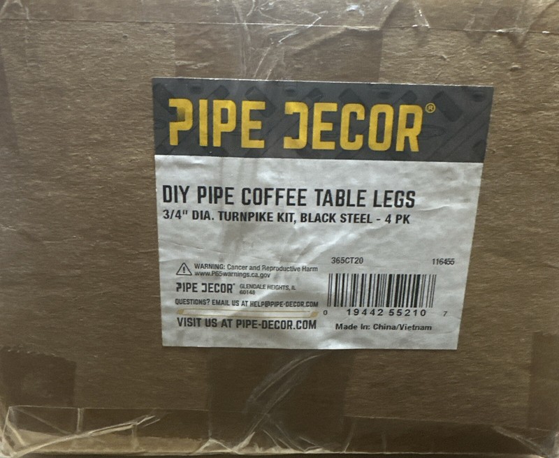 Industrial Pipe Decor Coffee Table Leg Set, Rustic Living Room Office Table Base