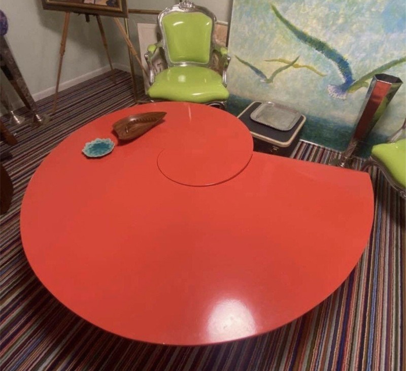 Mid Century Modern Vintage Nautilus Statement Art Deco Coffee Table Coral gallery