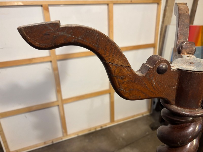 19th Century Burr oak wine table gallery