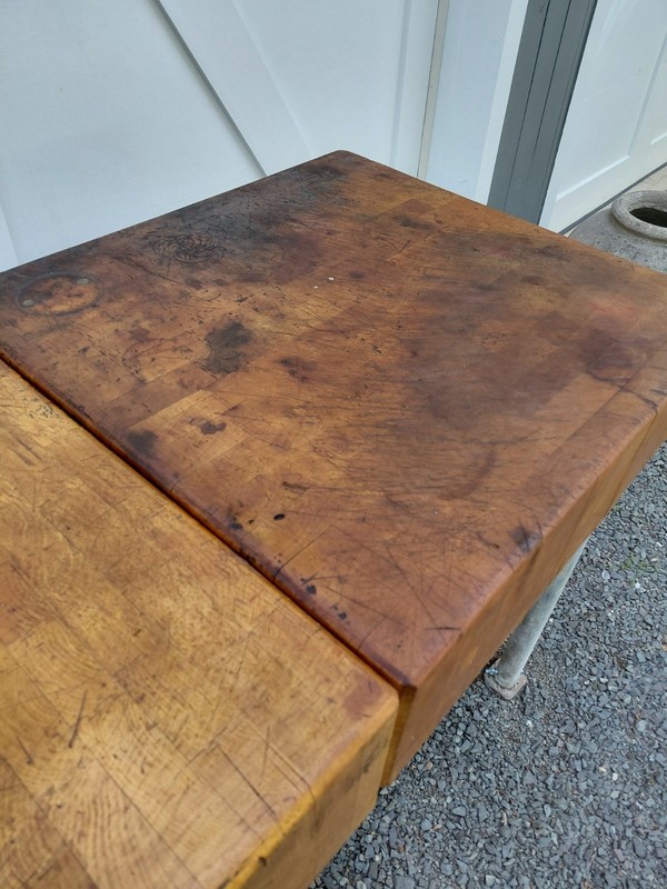 Vintage Butcher's Table Butcher Block Table gallery