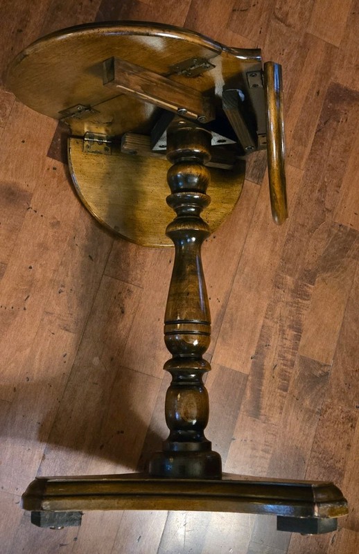 Antique wooden Mahogany Butler Table stand Clover Leaf tray Carved Early 19th gallery