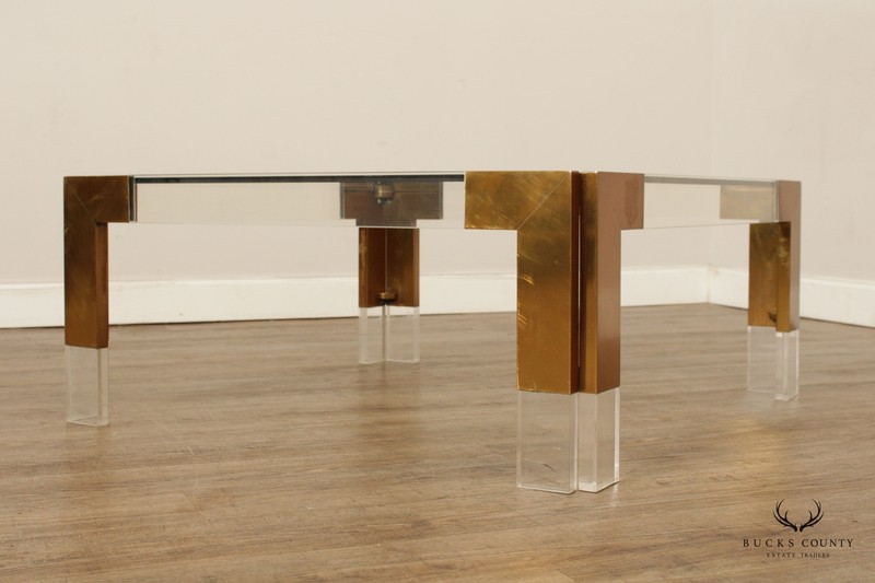 Contemporary Style Square Glass Lucite Square Coffee Table gallery