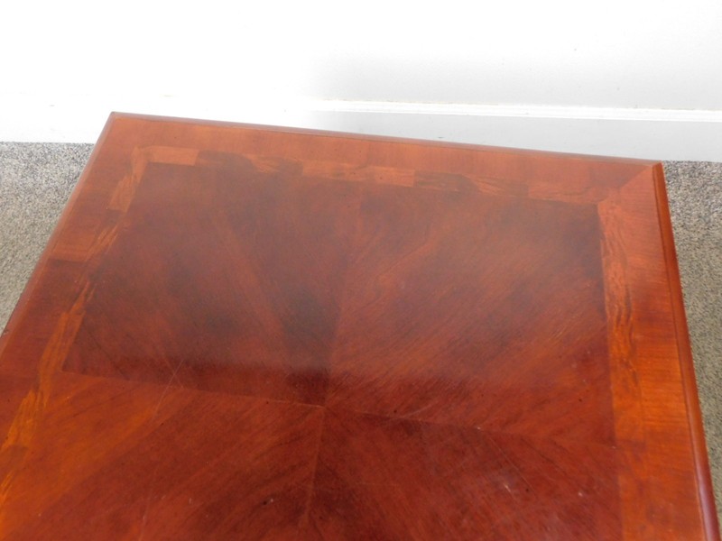 20" Square Side End Lamp Table Mahogany Finish Empire - Stack TV Tray Base STYLE gallery
