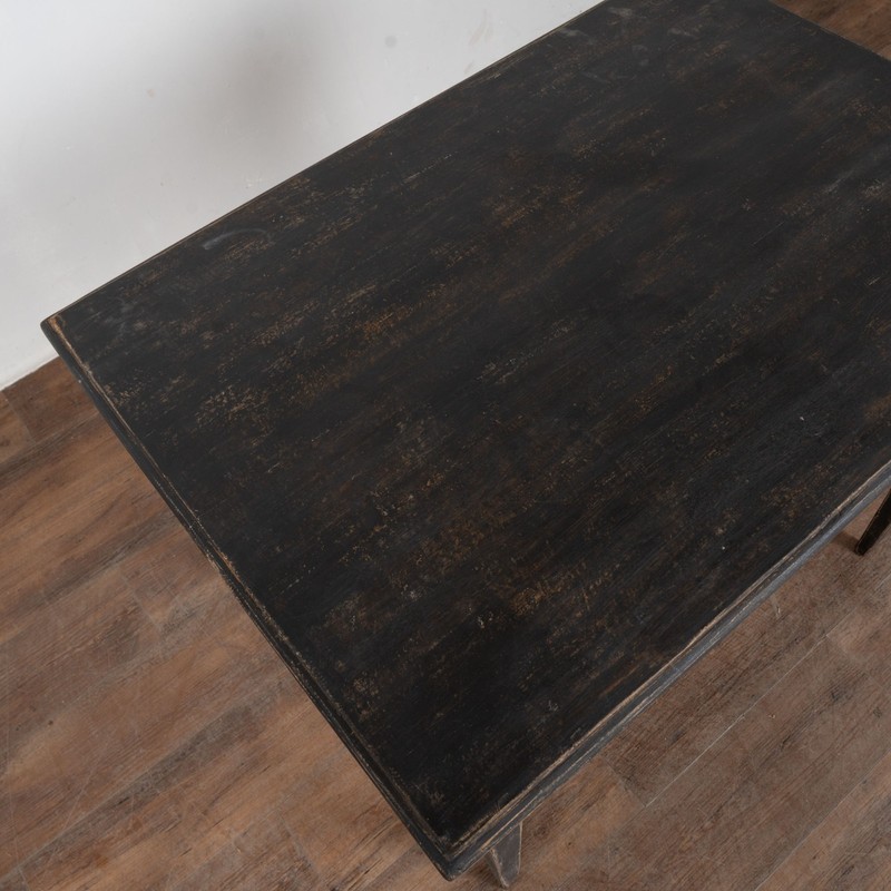 19th Century Swedish Black Side Table with Single Drawer gallery