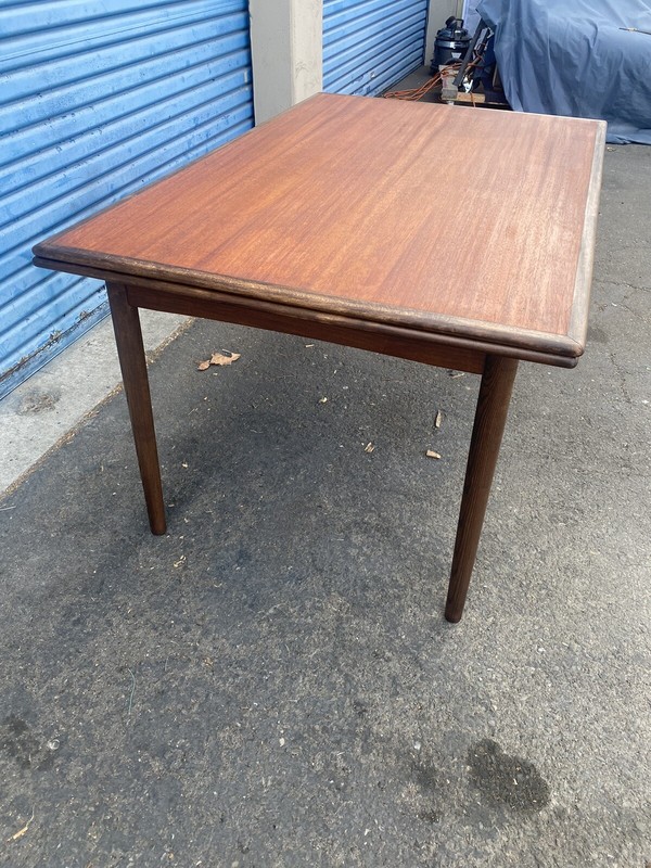 Danish Modern Teak Draw Leaf Dining Table- Restored gallery