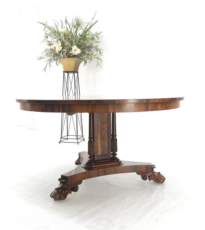 Large 52" Diameter Round Tilt Top Rosewood Empire Dining Breakfast Table MINT! gallery