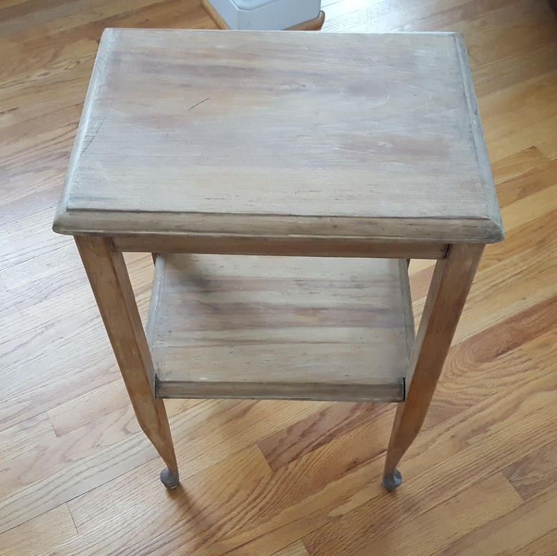 Vintage Two Tier Solid Side Table 1940s/50s Farmhouse/Beach House Lovely Patina! gallery