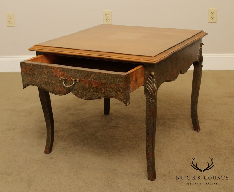 William Switzer Hand Crafted Pine, Paint Decorated One Drawer Side Table gallery