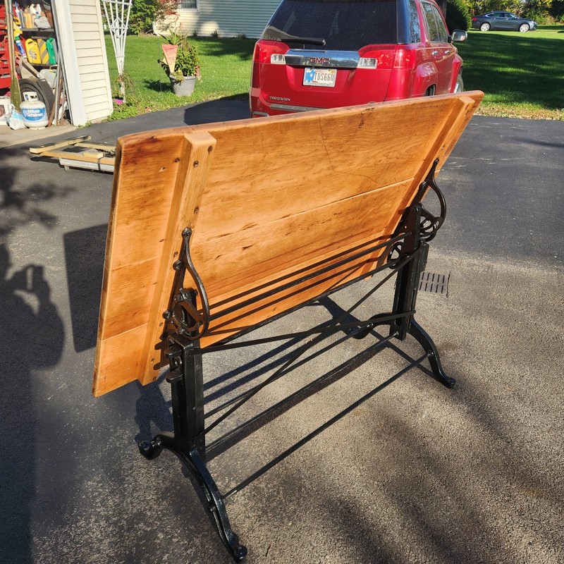 antique Drafting Table cast iron frederick post gallery