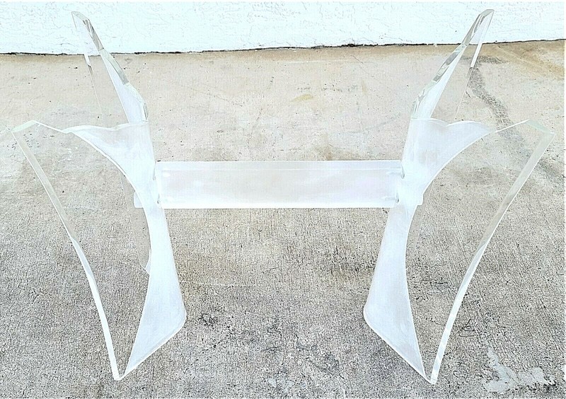 1970's Lucite True Butterfly Wings Console Table Base gallery