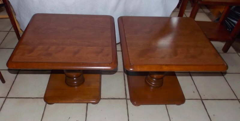 Ethan Allen Maple Mid Century Formica Top End Table (1 Table) (T783) (EA-18)