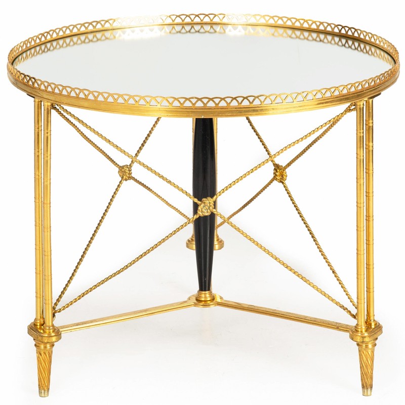 French Gilt Bronze Gueridon Side Table, manner of Maison Jansen ca. 1930s gallery
