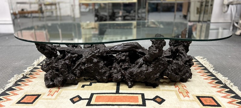 1970s Natural Red Wood Burl Coffee Table – MCM Coffee Table