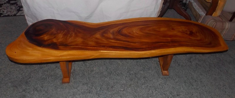 Mid Century Live Edge Monkey Pod Coffee Table / Entry Bench (CT-1)