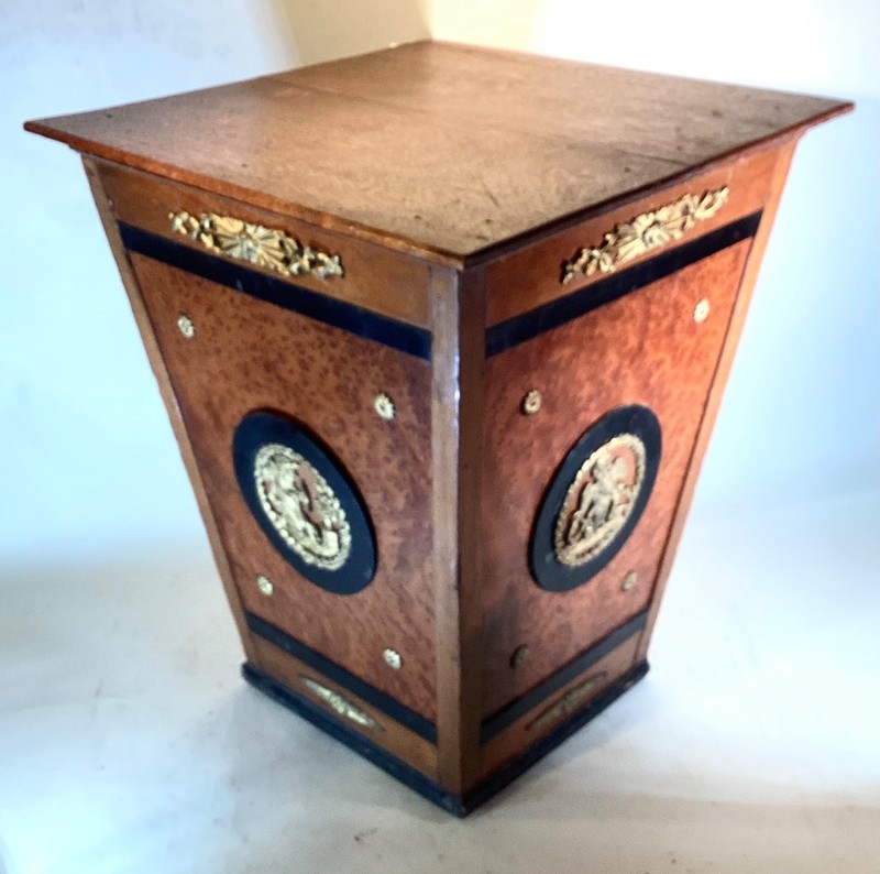 Antique Empire Biedermeier Pedestal. Ormolu Mounts. Maple Veneers. gallery