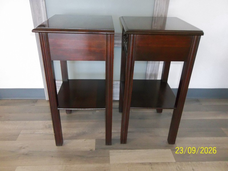 Rare Vintage Mengel Furniture Permanized 2 Tier Nightstand w/ Drawer - 2 AVAIL gallery